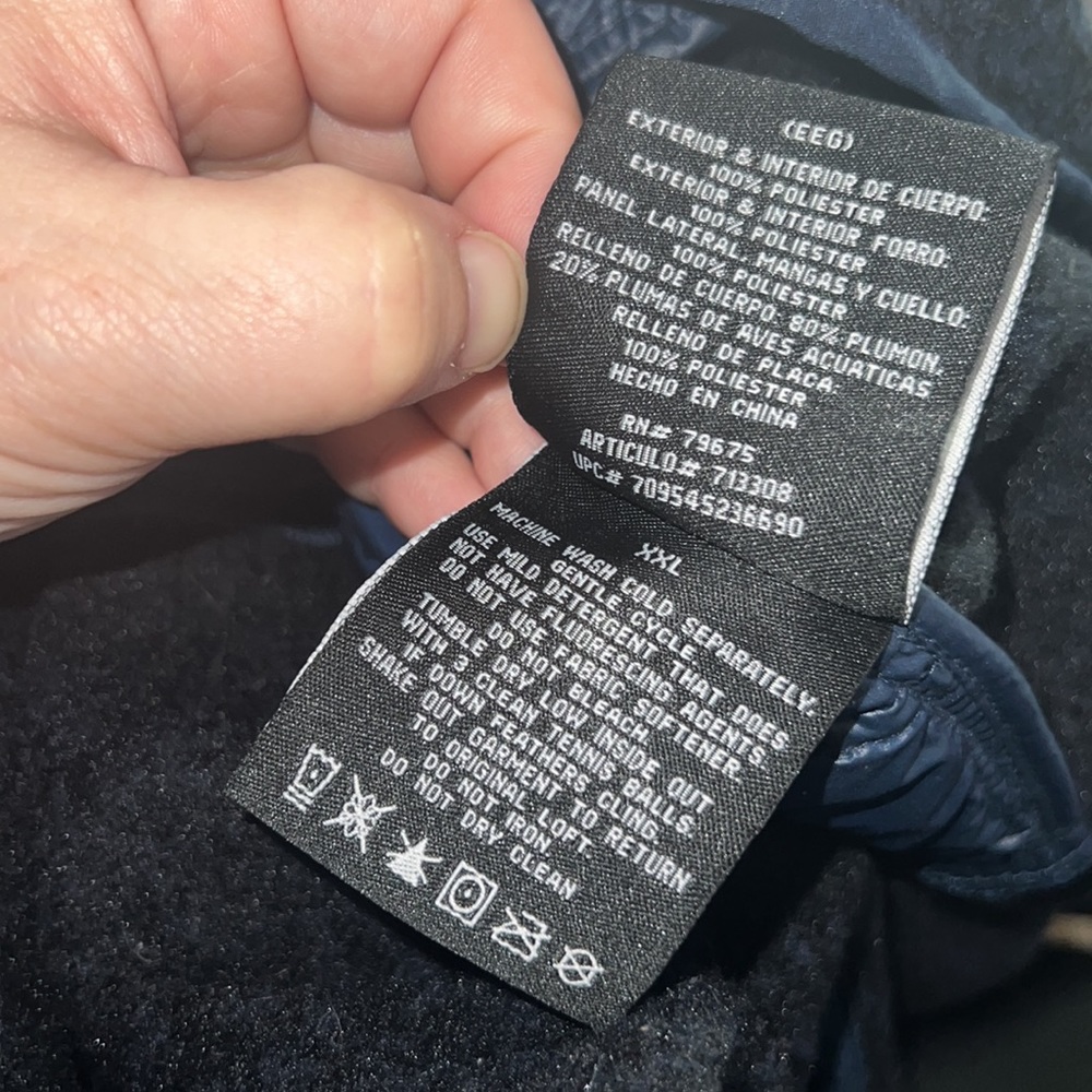 London Fog Puffy Jacket Xxl Navy Blue Gold Zipper - image 7